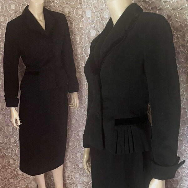 1970s Ivory Fur Trimmed Lilli Ann Skirt Suit | SMALL