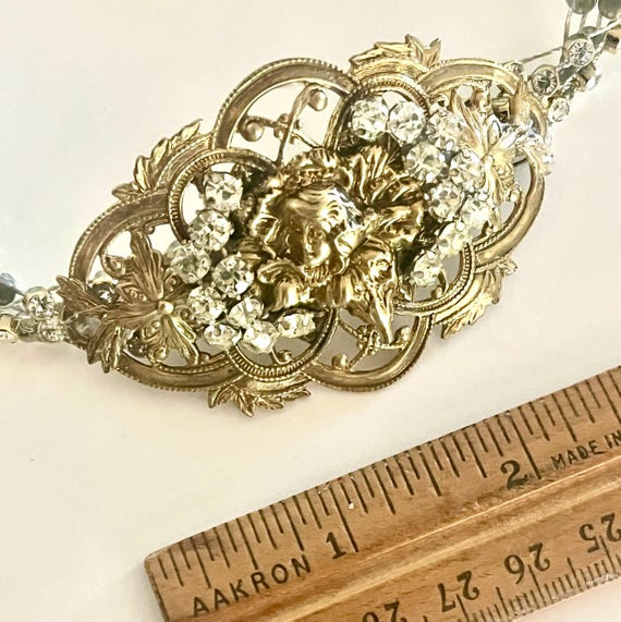 Edwardian, Art Nouveau Paste, Rhinestone 1920s Flappe… - Gem