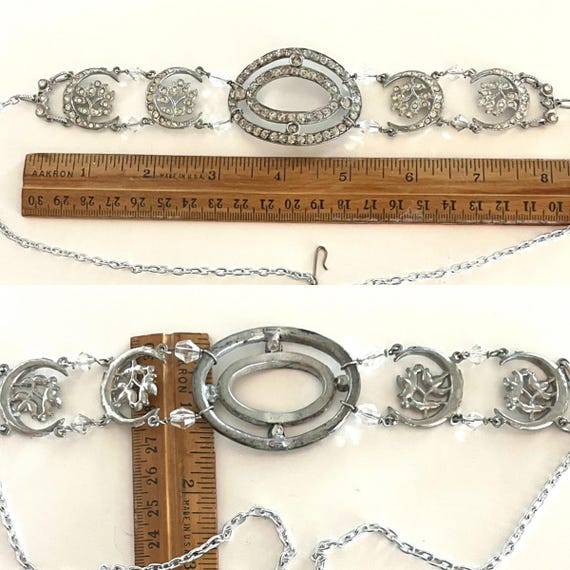 Antique 1920s Flapper Rhinestone Paste Headband, … - image 5