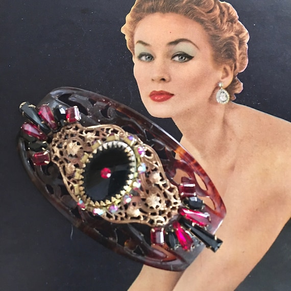 Stunning Antique, Vintage OOAK Embellished, Jeweled Hair  display picture 1