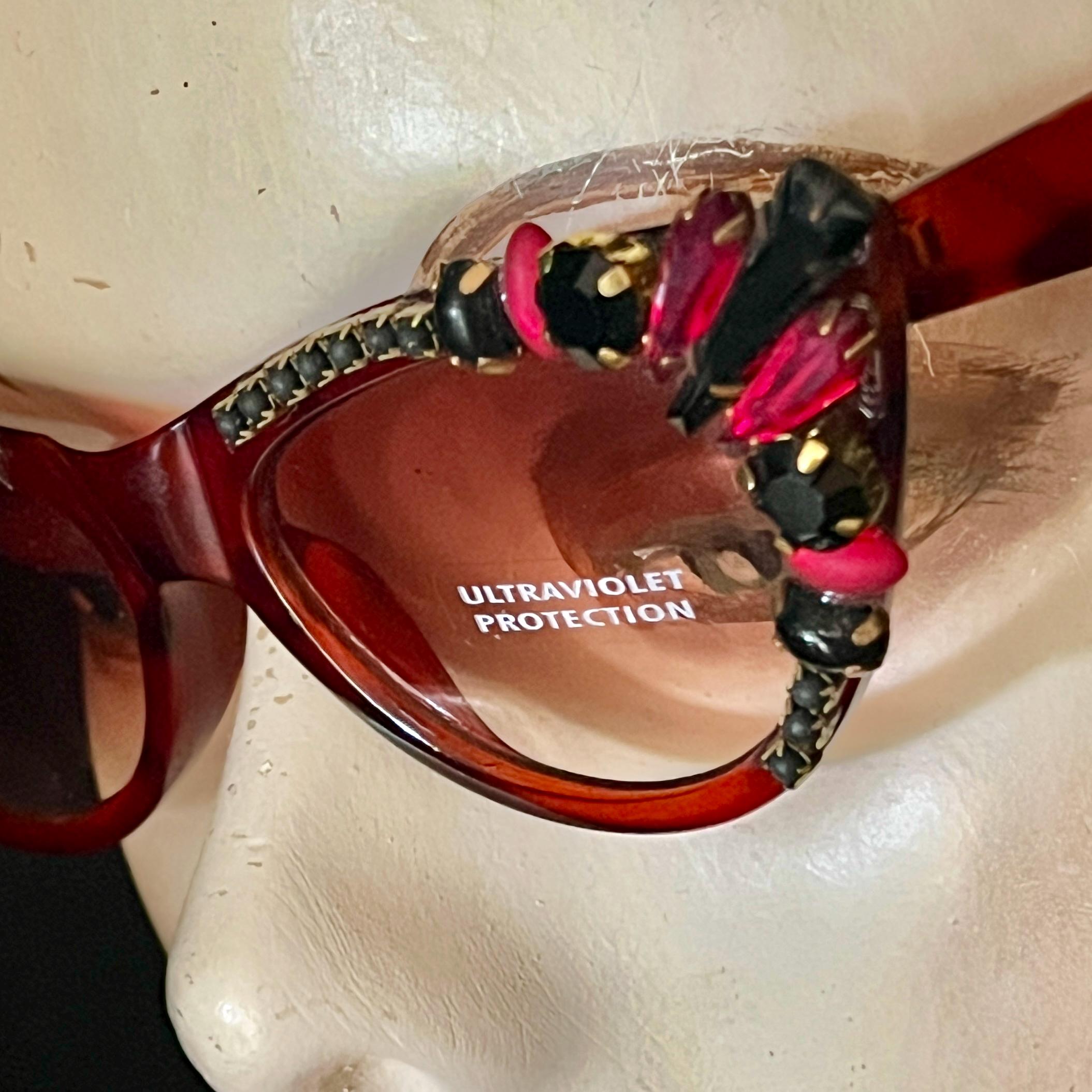 OOAK Hand Embellished, Jeweled Retro Cateye, Cat Eye  display picture 1