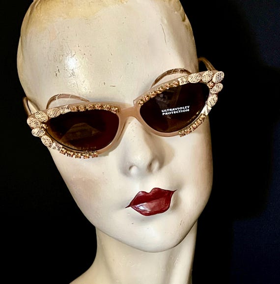 OOAK Hand Embellished, Jeweled Retro Cateye, Cat Eye  display picture 1