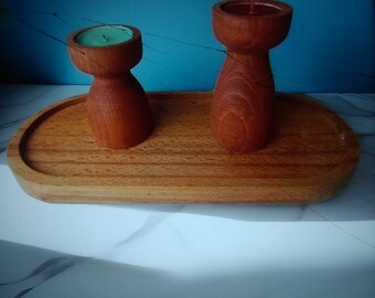 Wooden candle holder handmade