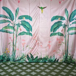 Elegant Crush Satin Traditional Backdrop or On the floor Cloth for Pooja Decorations 4X8 Feet