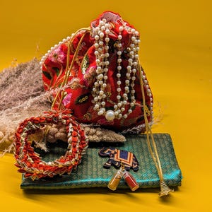 Potli Bags - A Touch of Elegance | Pooja return gifts | Mutki + Blouse Piece + Bangles + Haldi Kumkum | Thambulam