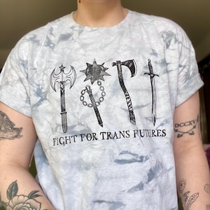 Fight For Trans Futures Tie-Dye Block-Printed Shirt | Queer Made Apparel