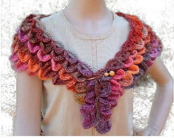 Chal de punto cocodrilo, PDF, patrón de crochet, digital, DIY