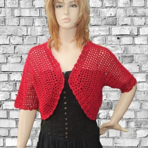 Short Sleeve Bolero - Crochet Pattern - Instant Download, Digital, PDF