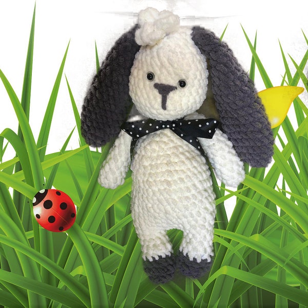 Hippy Hop Bunny - Modèle au crochet, pas de couture, facile, Pâques, Amigurumi, Bébé, Enfants