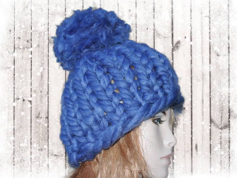 Super Bulky Women Beanie Chunky Knits Adult Super Chunky Pom Pom Hat Knitting Pattern Chunky Knit Hat Pattern Men