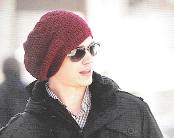 Atractivo urbano, patrón de crochet, gorro holgado, PDF, descarga, digital