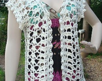 Chaleco de encaje para dama - Patrón de crochet en PDF (descarga digital instantánea)