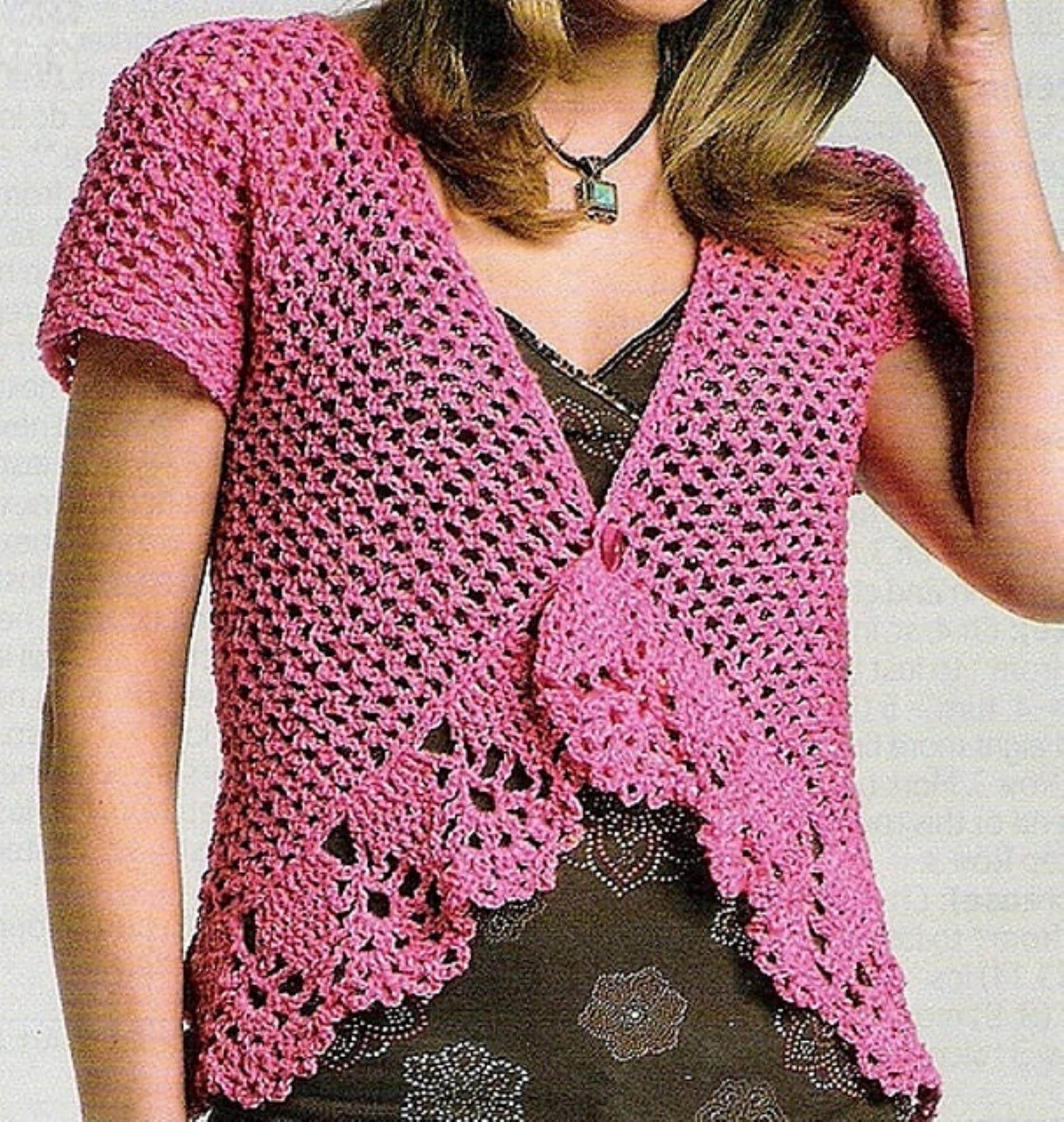 One Button Bolero - Crochet Pattern - Instant Download, Digital, PDF - Etsy