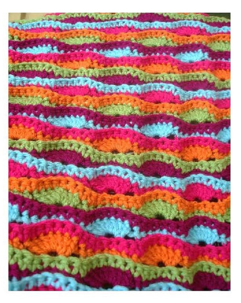 Vibrant Waves Blanket / Throw / Afghan Crochet Pattern - Etsy