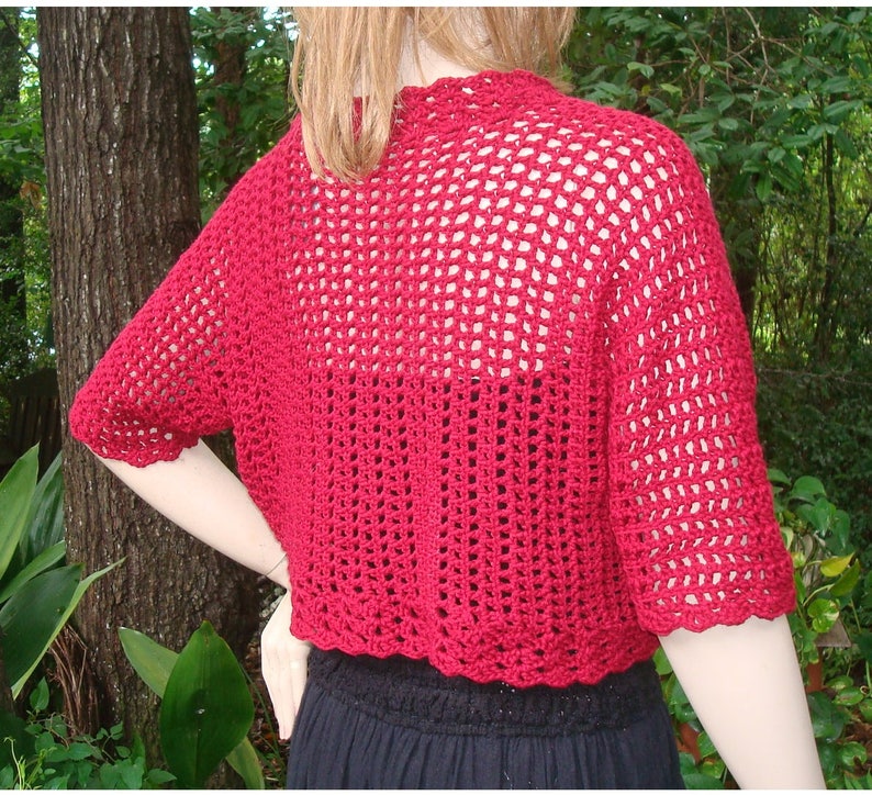 Short Sleeve Bolero Crochet Pattern Instant Download Etsy Canada