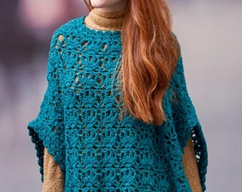Patrón de ruana glam chic a crochet / Descarga en PDF / Capa, poncho, chal o capa DIY
