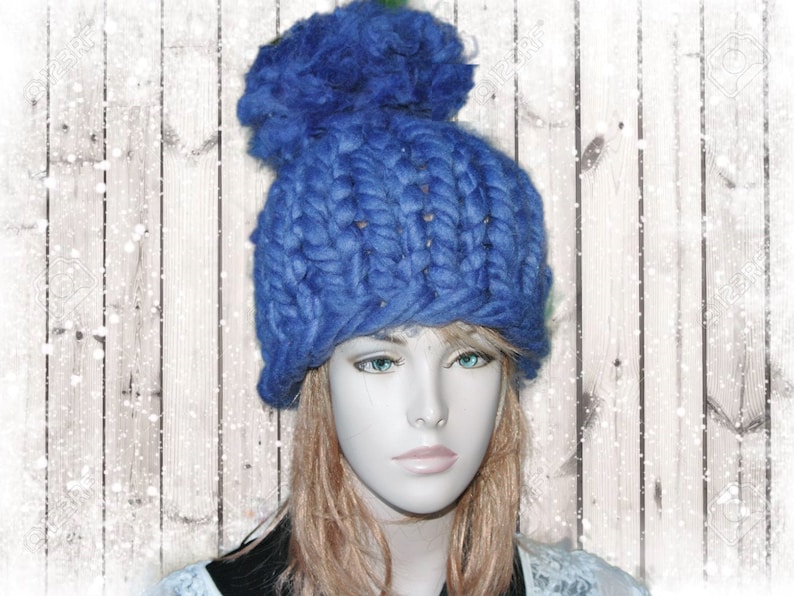 Super Bulky Women Beanie Chunky Knits Adult Super Chunky Pom Pom Hat Knitting Pattern Chunky Knit Hat Pattern Men