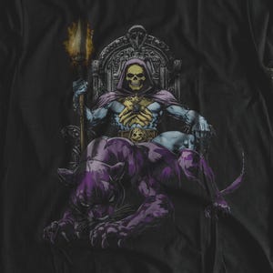 Skeletor Inspired Retro Villain T-Shirt, Vintage 80s Cartoon Graphic Tee, He-Man Inspired Skull Shirt, Nostalgic Pop Culture Gift for Fans