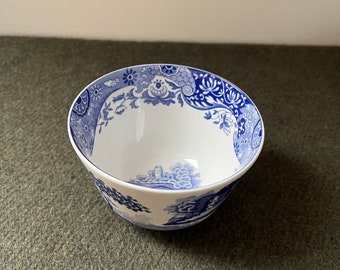 Spode, sucrier ouvert moyen bleu, motif italien Largeur 11 cm 4,25 pouces