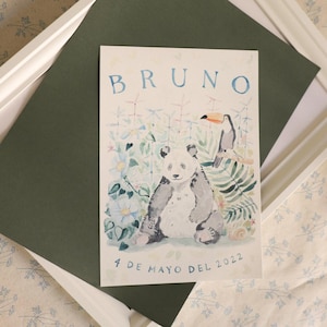 Personalized hand-printed children's prints with name, date of birth or special phrases.