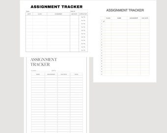 Simple Assignment-trackerbundel voor ouders (zwart-wit)