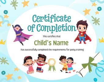 Customizable Potty Training Certificate