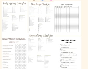New Baby Checklist Bundle: Parent Survival Kit (Printable & Editable)