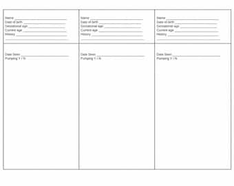Printable Pumping Log Sheet