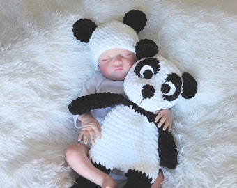 Exclusive Reborn Baby Doll 21 with Crochet Panda Toy and Hat - Perfect Gift for Girls