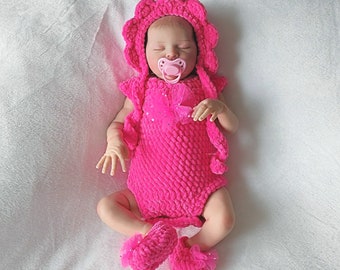 Realistic 21" Reborn Baby Doll in Adorable Crochet Outfit. Reborn clothes - Great for Girls, Collectible Toy