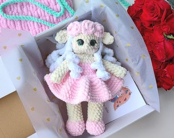 Personalized Plush Fairy Doll Crochet Amigurumi Soft Toy First Birthday Gift for Girl