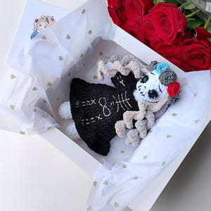 Gothic Skeleton Doll - Halloween Gift - Handcrafted Plush Toy. Spooky Personalized Crochet Toy - Creepy Doll for Halloween.