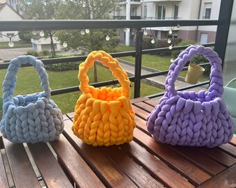 Tous les Chunky bags/sac grosse maille/ gros sac tricot/ sac en gros fil/ sac fait main grosse maille/ sac à main en crochet/ sac fil chunky