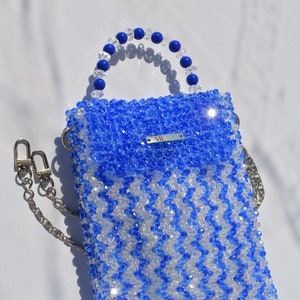 Beaded bag Phone Case, Beaded Evening Bag with Phone Case for iPhone, Pearls Phone Bag Crossbody- Handmade Beaded Bag Birthday Gift