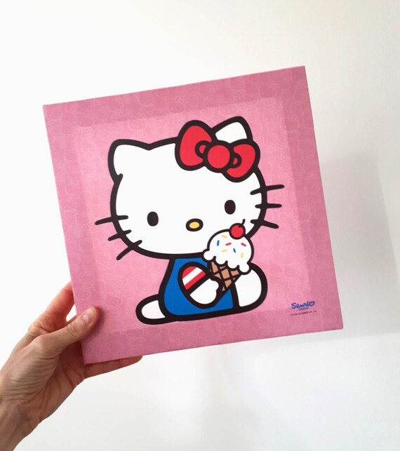Marilynsjunkyard ''HELLO KITTY'' Pair of Pink Mini Canvas