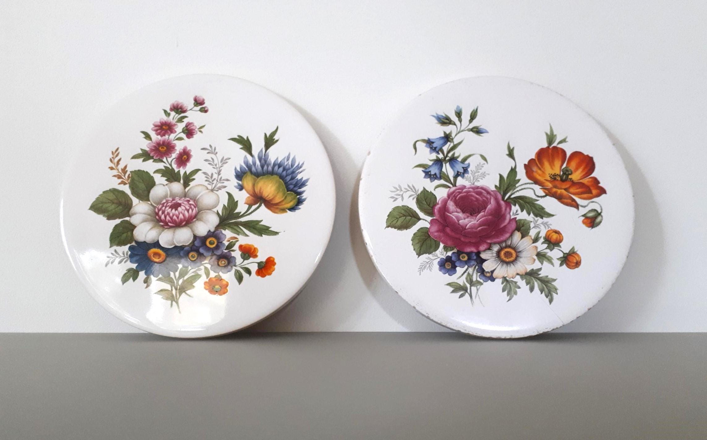 英国H&R Johnson 150角タイル 23枚セット　花柄 ピンク×ブルー Vintage H&r Johnson Tiles - Etsy