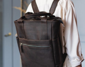 Bolso tote convertible, Bolso tote para portátil, Bolso mochila para mujer, Bolso mochila convertible, Monedero convertible, Mochila convertible de piel