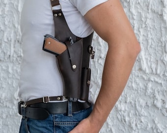 Leather gunslinger belt, Holsters for 1911, Leather cowboy holster, Personalized cowboy holster, Leather revolver holster