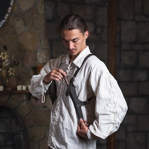 Larp-Zauberstabhalter, Larp-Zauberstabhalter, Zauberstab-Etui aus Leder, Zauberstab-Harness aus Leder, Zauberstab-Etui aus Leder