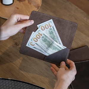 Bar check holder, Leather bill holder, Leather check holder, Personalized check presenter, Cafe check holder, Guest check book