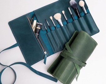 Op maat gemaakte borstelrol, oprollen make-upborstel, houder voor make-upborstel, tas voor make-upborstel, etui voor make-uptas