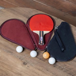 Custodia personalizzata per ping pong, Custodia per racchetta da ping pong, Custodia in pelle per ping pong, Supporto per ping pong, Borsa da ping pong, Borsa per racchetta da ping pong