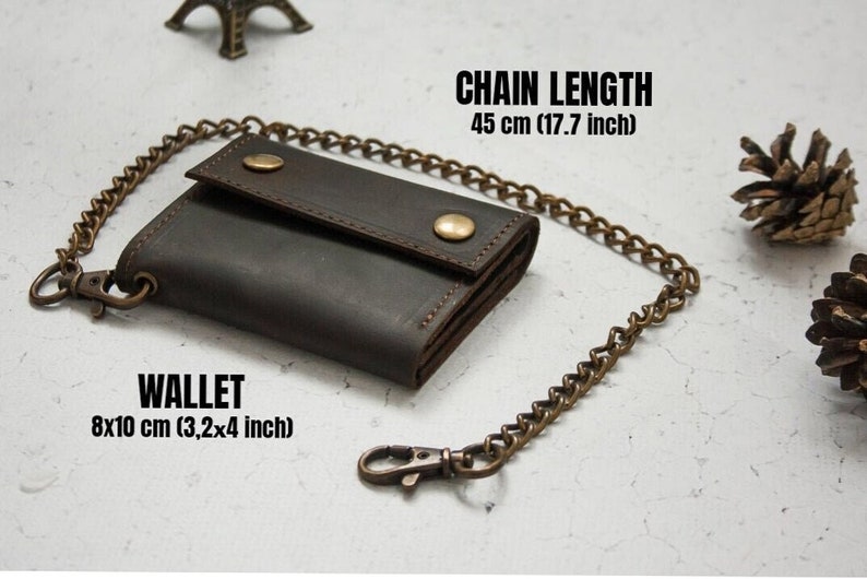 Personalized Chain Wallet, Leather Wallet With Chain, Mens Biker Wallet ...