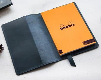 Leather Rhodia cover, Rhodia 12 cover, Leather notebook notepad cover, Rhodia A5 cover, Custom journal cover, Rhodia pad cover