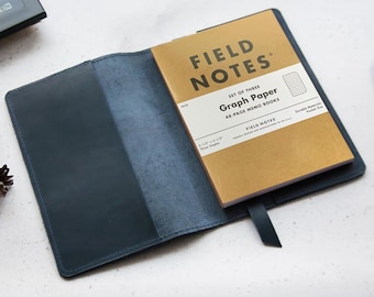 Leather Field Notes-omslag, A6-notitieboekomslag, Field Notes-hoesje, gepersonaliseerd leren dagboek, gepersonaliseerde Field Notes-portemonnee