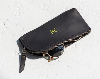 Personalized glasses holder, Custom glasses case, Small eyeglass case, Leather glasses case, Eye glasses case, Custom eyeglass case,