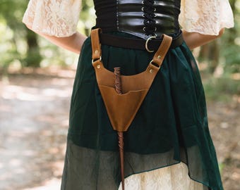 Leather wand holster, Belt wand holster, Belt wand holder, Leather wand holder, Wearable wand holder, Larp wand holder, Magic wand holder