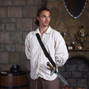 Pirate sword baldric, Leather sword baldric, Pirate baldric leather, Belt with sword holder, Black leather pirate belt, Sword shoulder belt