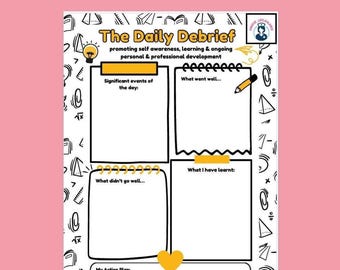 The Daily Debrief Reflection on the Day Worksheet Printable