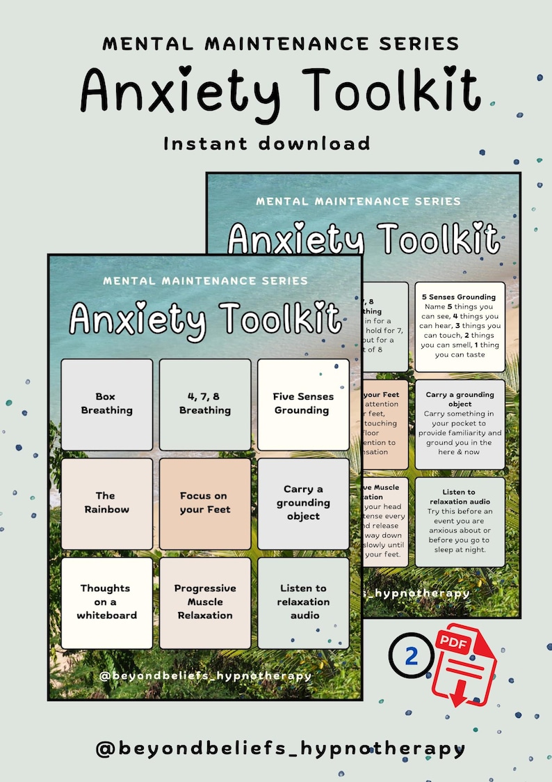Anxiety Toolkit Printable PDF Wellbeing Resource - Etsy Canada